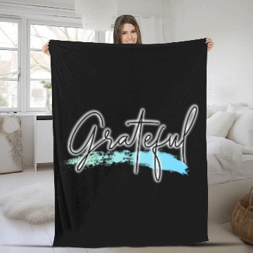 Discover Grateful art design Fleece Blankets