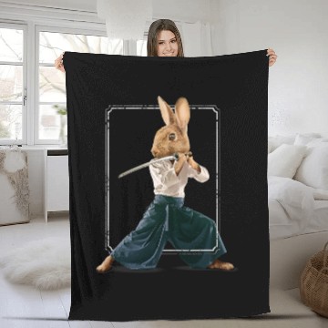 Discover FANCY ART RABBIT NINJA FIGHTER Baseball Tees Fleece Blankets