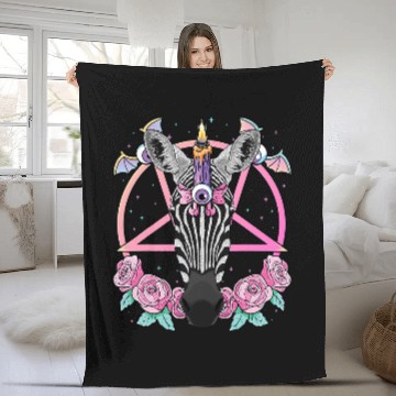 Discover Pastel Goth Zebra Pagan Creepy Menhera Zebra Zip Fleece Blankets