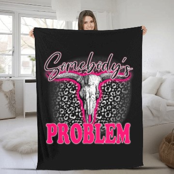 Discover Leopard Somebodys Problem Bull Skull Western Country Cowboy Baseball Tees Fleece Blankets