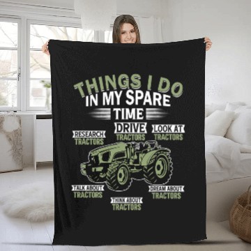 Discover Tractor driving Things I do in my Spare time Farmer Tractor Barn Cattle 2 Fleece Blankets