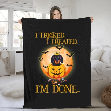 Discover I Tricked I Treated I m Done Dog Lovers Halloween35 Fleece Blankets