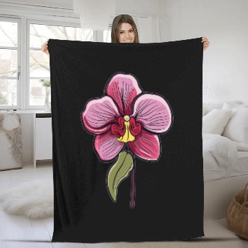 Discover Florist Orchids Flower Lover Gardener Fleece Blankets