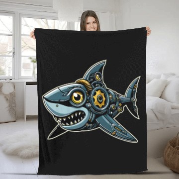 Discover Shark Robots Robotics Engineering Technology Programmer Baseball Tees Fleece Blankets
