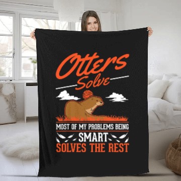 Discover Otters solve mosts of my problems Otter 61 Fleece Blankets