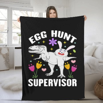 Discover Egg Hunt Supervisor Egg Hunting Squad Moms Easter Funny Fleece Blankets