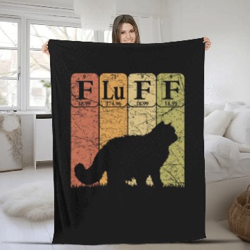 Discover Fluff Cat Periodic Table Elements Cat Lover Cat Scientist 4 Fleece Blankets