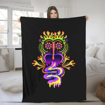 Discover Colourful ghosts Maya Gods Fantasy Creature Fleece Blankets