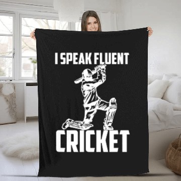 Discover Cricket Fan I Speak Fluent Cricket Cricket Fleece Blankets