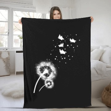 Discover Cute Skydiver Dandelion Parachutist Flower Skydiving Coach Fleece Blankets