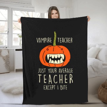 Discover Vampire Teacher Halloween Teaching Scary Teach Pumpkin Funny Zip Fleece Blankets
