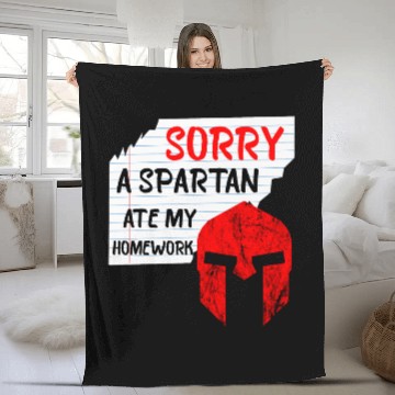 Discover Homework Spartan Student Excuses Sparta Warrior Fleece Blankets
