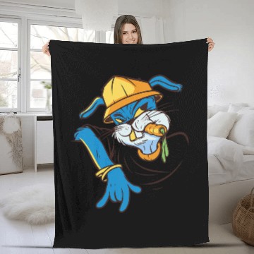 Discover Rabbits Funny Casual Carrot Rabbit Fleece Blankets