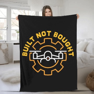 Discover Built Not Bought FPV Drone Builder Quadrocopter Pilot Zip Fleece Blankets