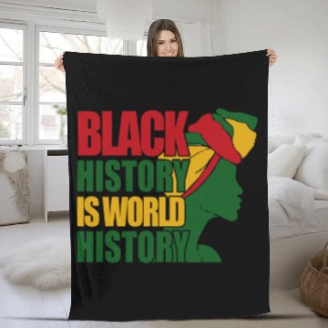 Discover Black History is world History Afrocentric Empowerment 1 Zip Fleece Blankets
