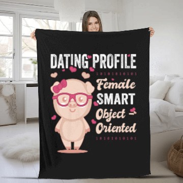 Discover Pig Lover Womens OOP Dating Object Oriented Pig Programming Software Engineer Fleece Blankets