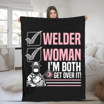 Discover Welders Welder Woman Im Both Get Over It Welding Fabricator Baseball Tees Fleece Blankets