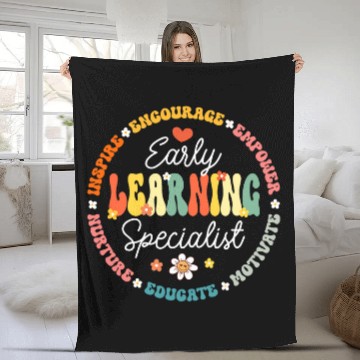 Discover Early Learning Specialist Preschool Teacher Early Learners 3 Fleece Blankets