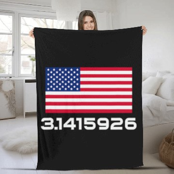 Discover Pi Day 31415926 American flag for teachers or student Fleece Blankets
