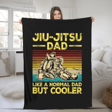 Discover vintages JiuJitsu Dad Like A Normal Dad But Cooler Funny BJJ Fleece Blankets