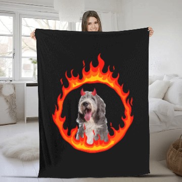 Discover Devil Dog Bearded Collie 2 Zip Fleece Blankets