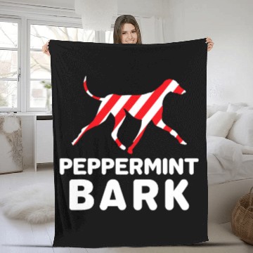 Discover Christmas Dog Peppermint Bark Azawakh Funny Fleece Blankets
