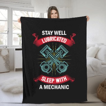 Discover Sleep With A Mechanic Diesel Truck Technician Piston Garage Fleece Blankets