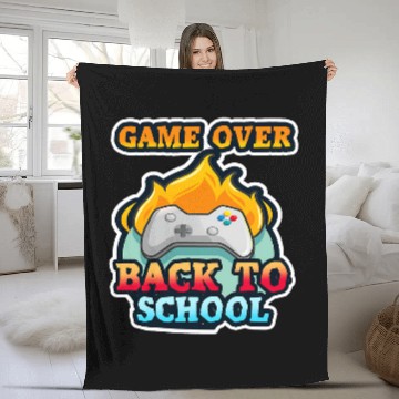 Discover Game Over Back To School Teacher Student Controller Gamer Baseball Tees Fleece Blankets