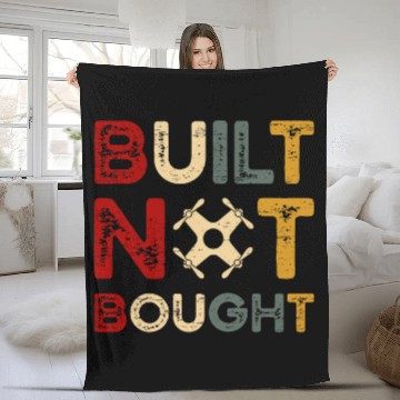 Discover Built Not Bought Drone Builder Quadcopter RC Drone Fleece Blankets