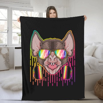 Discover Music Bat Dj With Headphones Musical Bat Lovers 39 Fleece Blankets