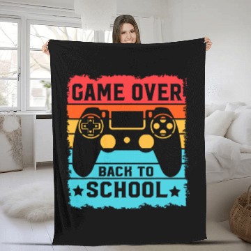Discover game over back to school for boys Teacher Student Controller 1 Baseball Tees Fleece Blankets