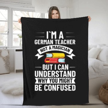 Discover German Teacher Germany Flag Language Lesson Student 4 Zip Fleece Blankets