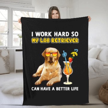 Discover Labrador Lab Dog Funny Yellow Lab Labrador Retriever Lover Fleece Blankets