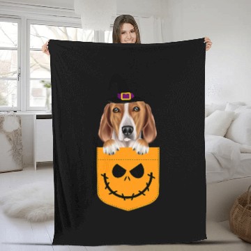 Discover Halloween Pocket English Foxhound Scary Jack O Lantern Baseball Tees Fleece Blankets