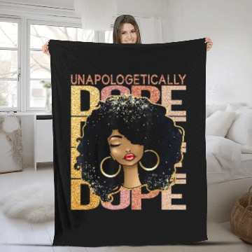 Discover Unapologetically Dope Black Pride Melanin African American 32 Fleece Blankets