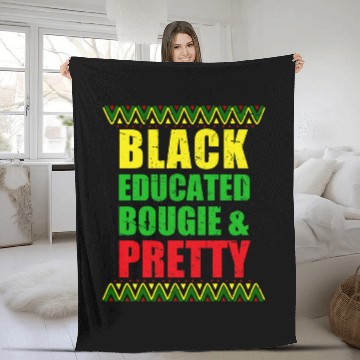 Discover Black Educated Bougie and Pretty Black History Month Melanin Fleece Blankets