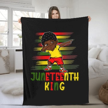 Discover Black History African American Flag Juneteenth Black Boy Kid Fleece Blankets