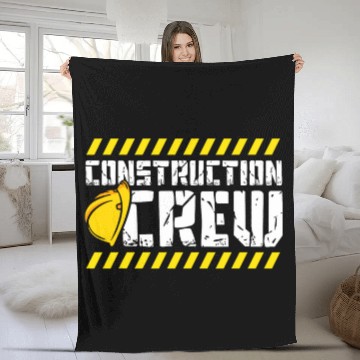 Discover Construction Crew Construction Site Builder 3 Fleece Blankets