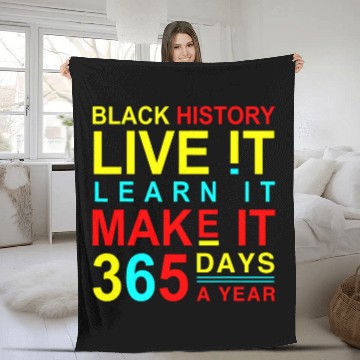Discover Black History 365 days a year BLM Pro Black Power Zip Fleece Blankets