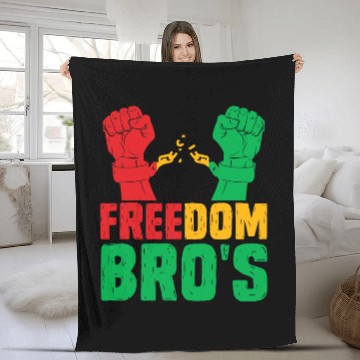 Discover Freedom Bros African American Black History Juneteenth Zip Fleece Blankets