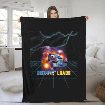 Discover Droppin Loads Trucker Truck Driver Trucking Semi Fleece Blankets