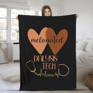 Discover Black Dialysis Tech Melanated Woman Black History Technician Fleece Blankets