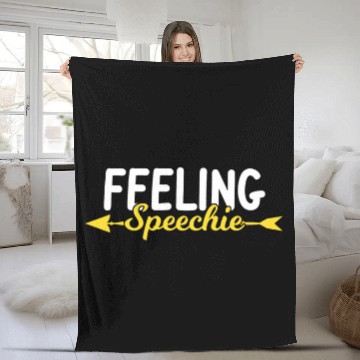 Discover Feeling Speechie Speech Therapy Speech Language Pathologist Baseball Tees Fleece Blankets