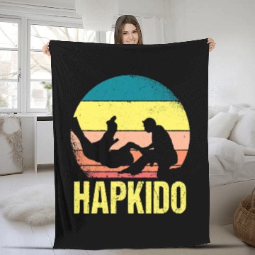 Discover Retro Hapkido Silhouette Korean Martial Art Lover Fleece Blankets