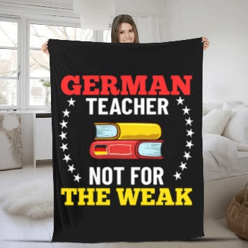 Discover German Teacher Germany Flag Language Lesson Student 3 Zip Fleece Blankets