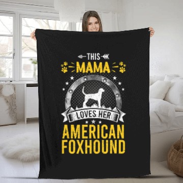 Discover This Mama Loves Her American Foxhound Dog Lover Fleece Blankets