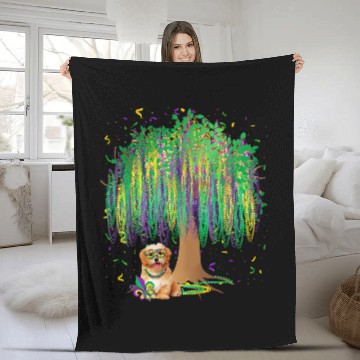 Discover Dog Havanese Mardi Gras Havanese Bead Tree Bourbon Street Baseball Tees Fleece Blankets