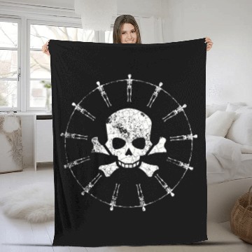 Discover Skeletons Skulls Crossbones Punk Rock Gothic Bones Tattoo Skull Fleece Blankets