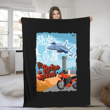 Discover Retro Speed F14 fighter jet fighter pilot Ninja 900 buzz Fleece Blankets
