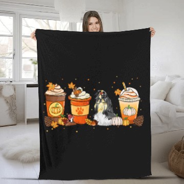 Discover Pumpkin Spice Latte Shih Tzu Fall Autumn Thanksgiving Fleece Blankets